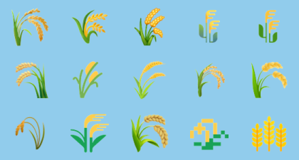 a set of different types of wheat