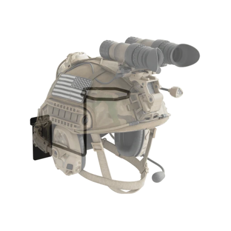 a military helmet with an american flag on it