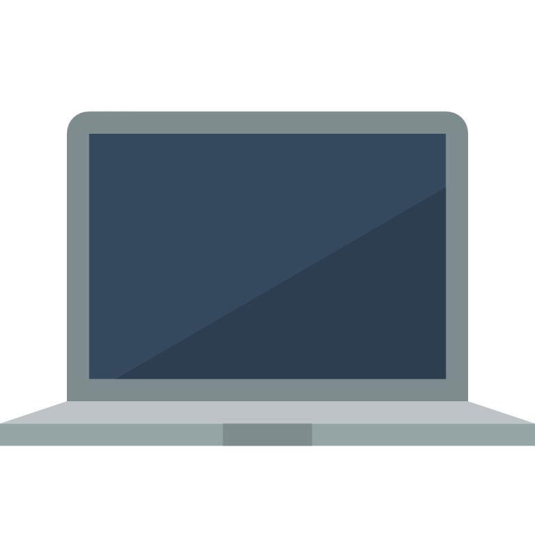 a laptop with a blank screen