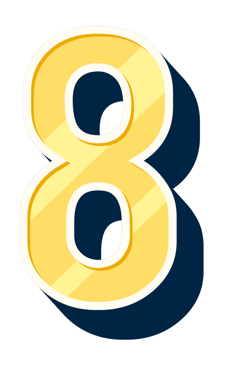 the number 8 with a white background