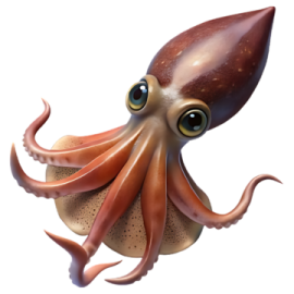 an octopus with big eyes and tentacles