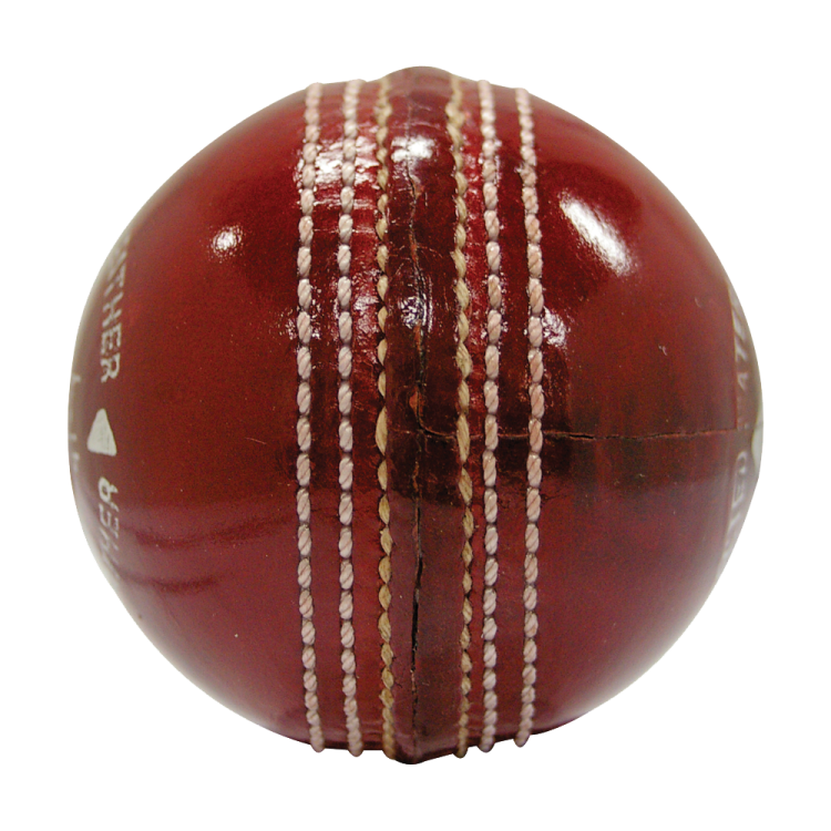 a cricket ball on a white background