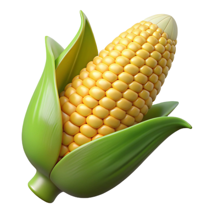 an ear of corn on a white background