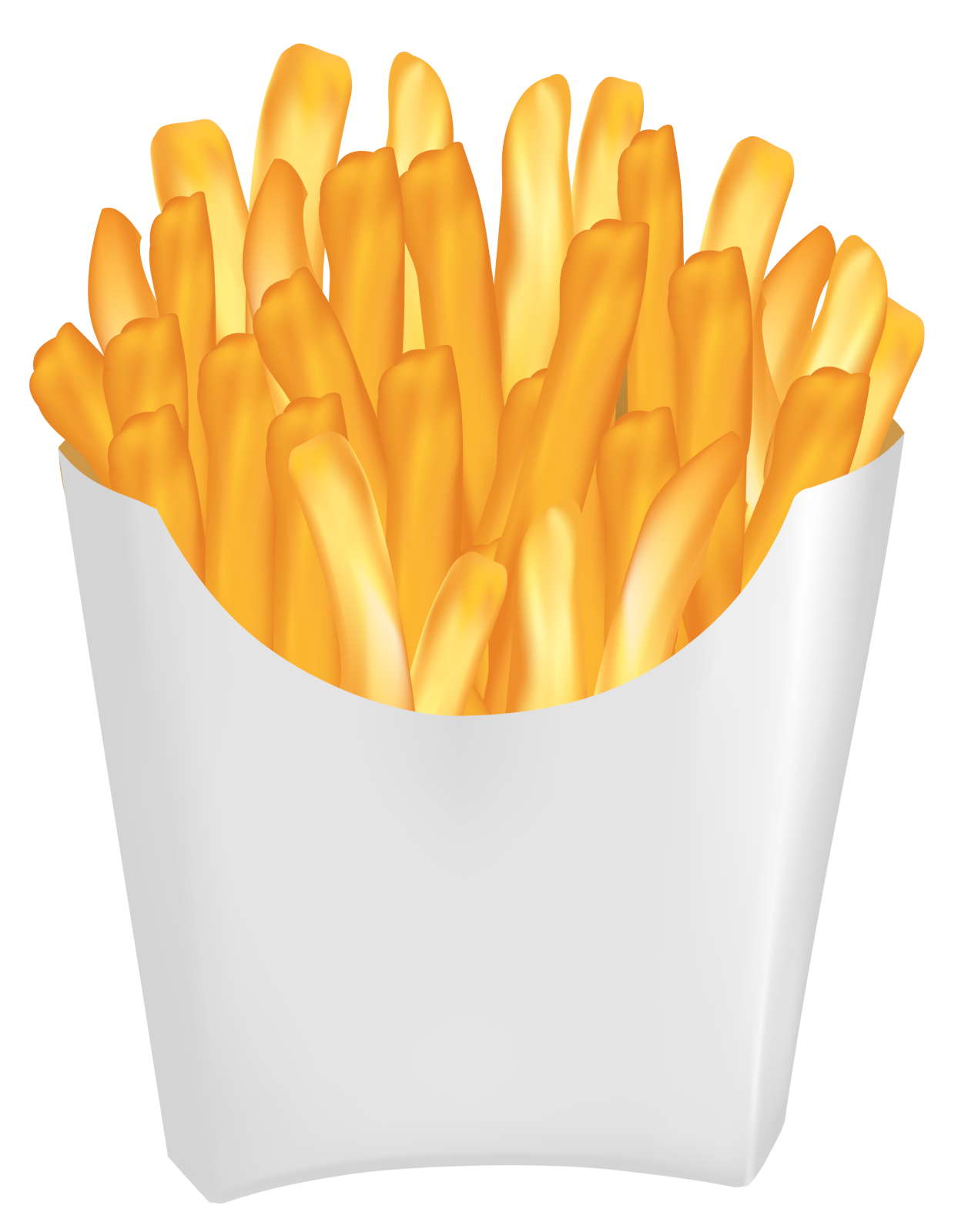 french fries in a paper box isolated on a white background