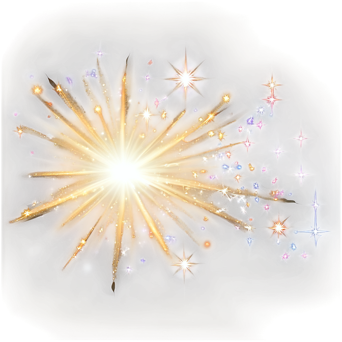 a star burst with many different colored stars