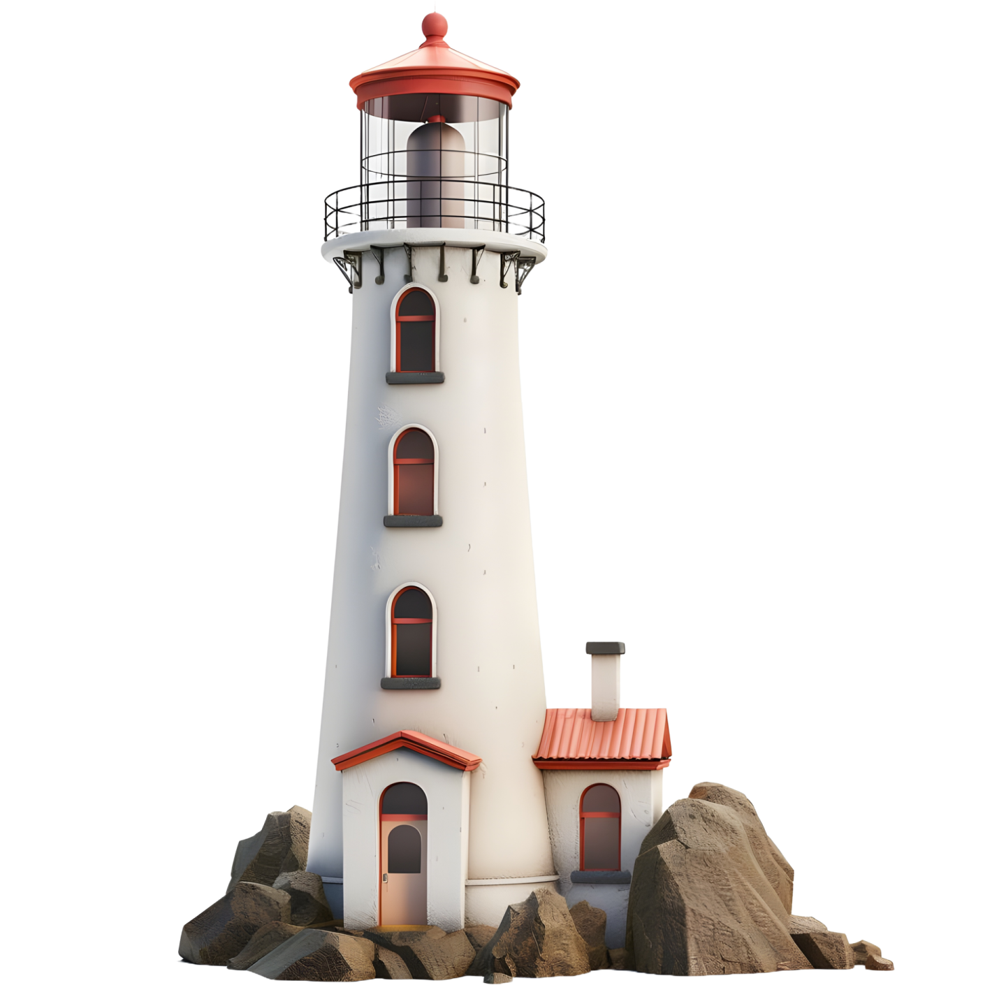 a white and red lighthouse