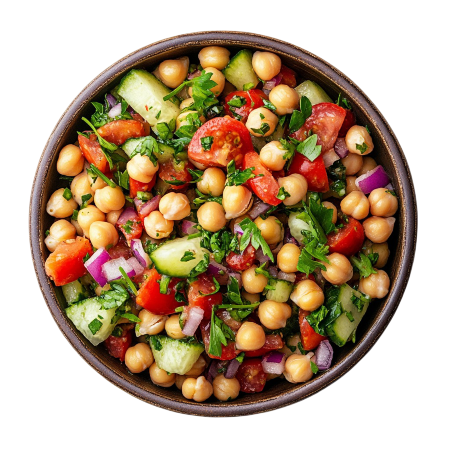 A bowl filled with chick salad