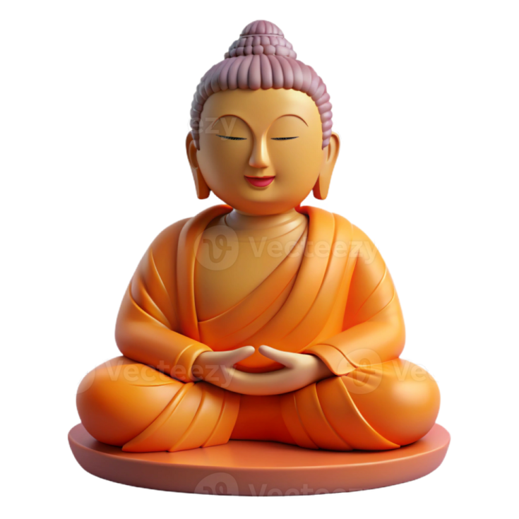 a buddha statue on a white background