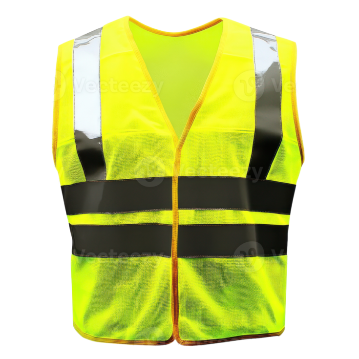 a yellow safety vest on a white background