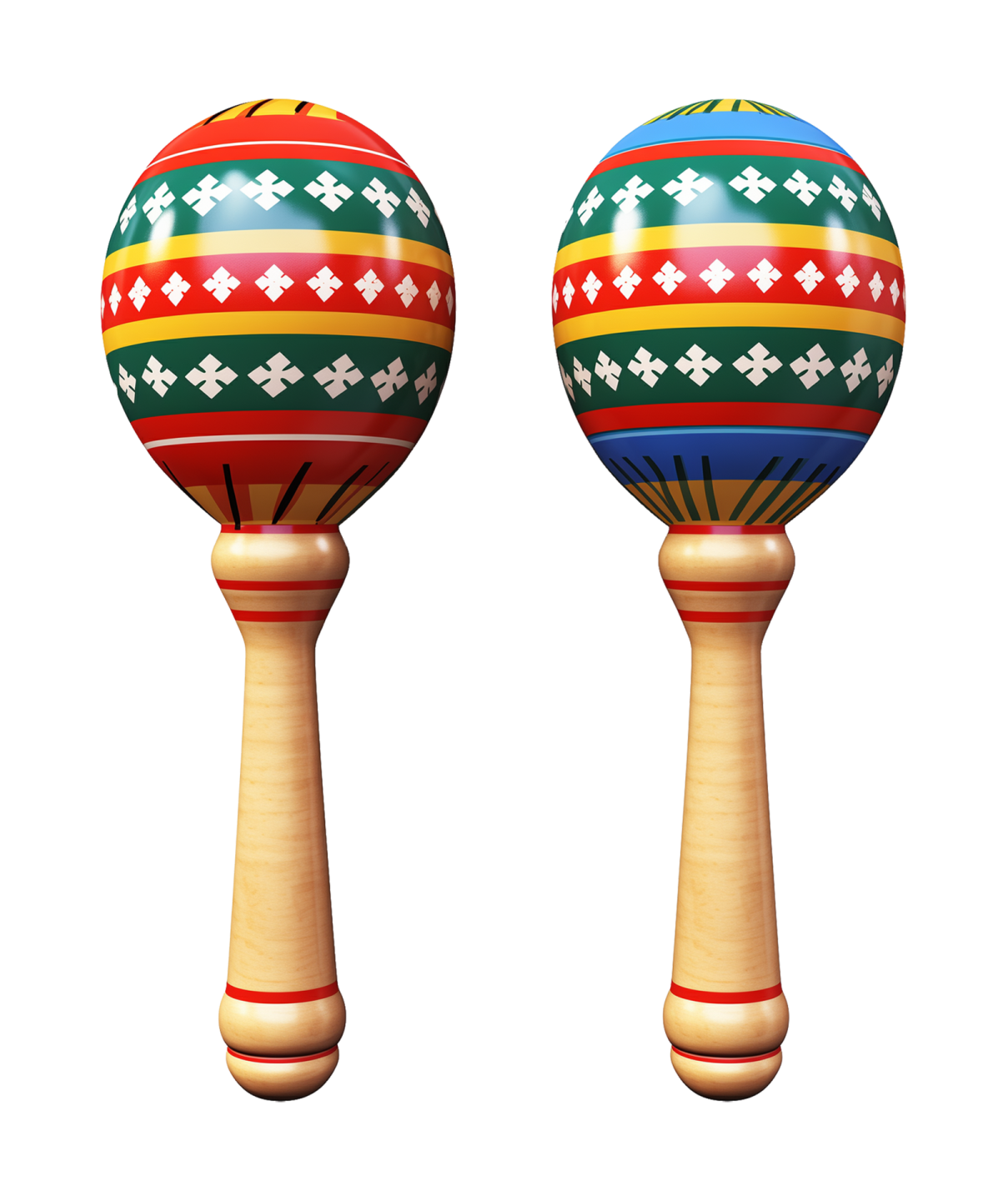 two maraos on a white background
