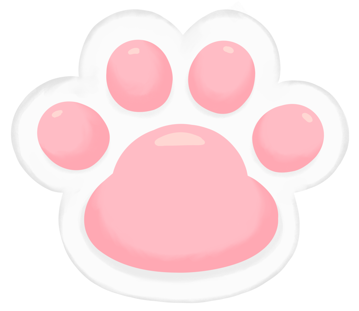 a pink paw on a white background