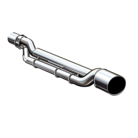 a stainless exhaust pipe on a white background