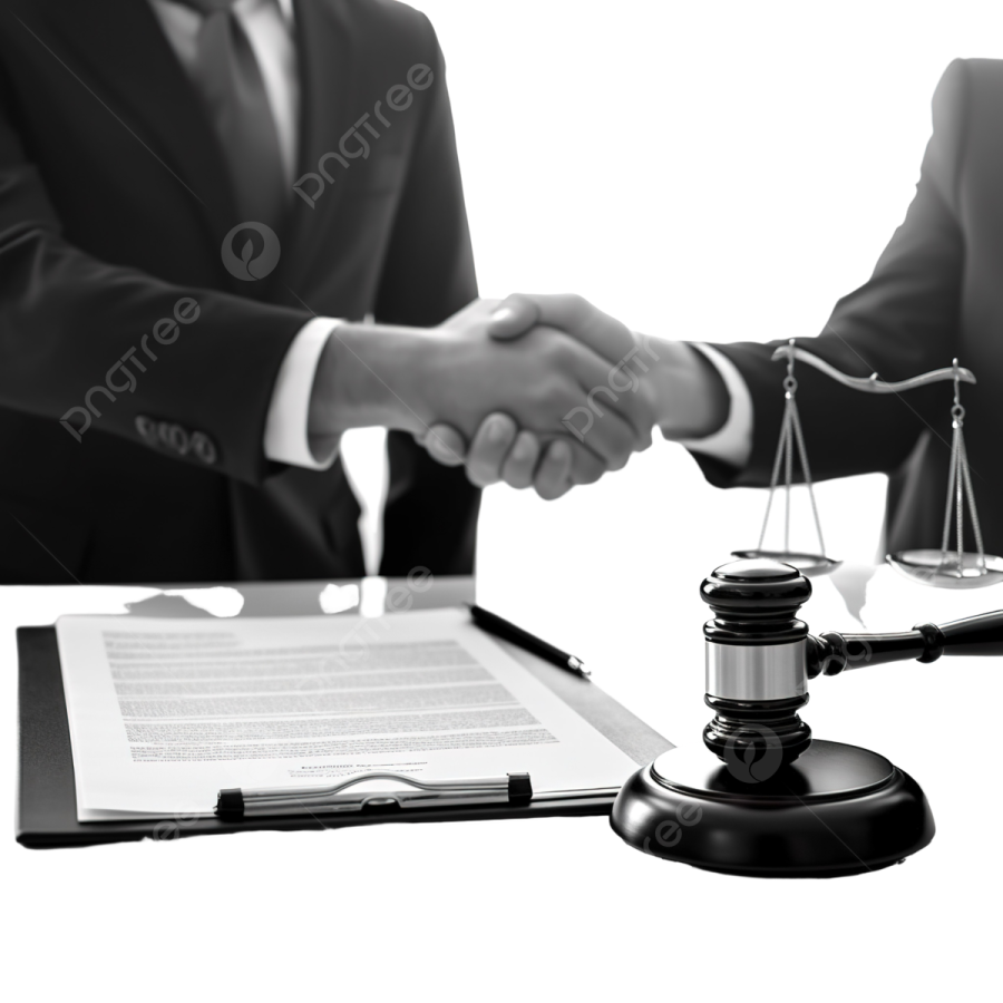 two men shaking hands over a gaven