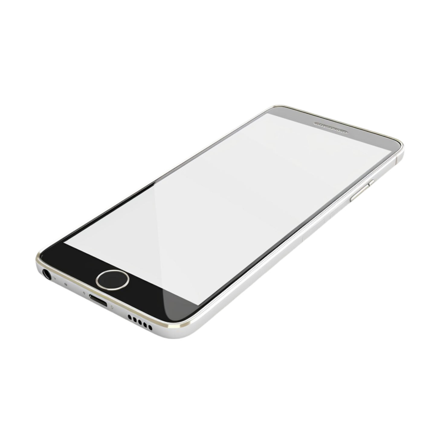 a white and black iphone with a blank screen
