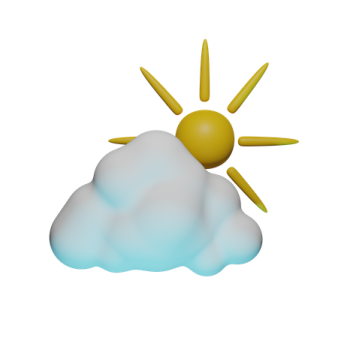 a cloud with a sun on top of it