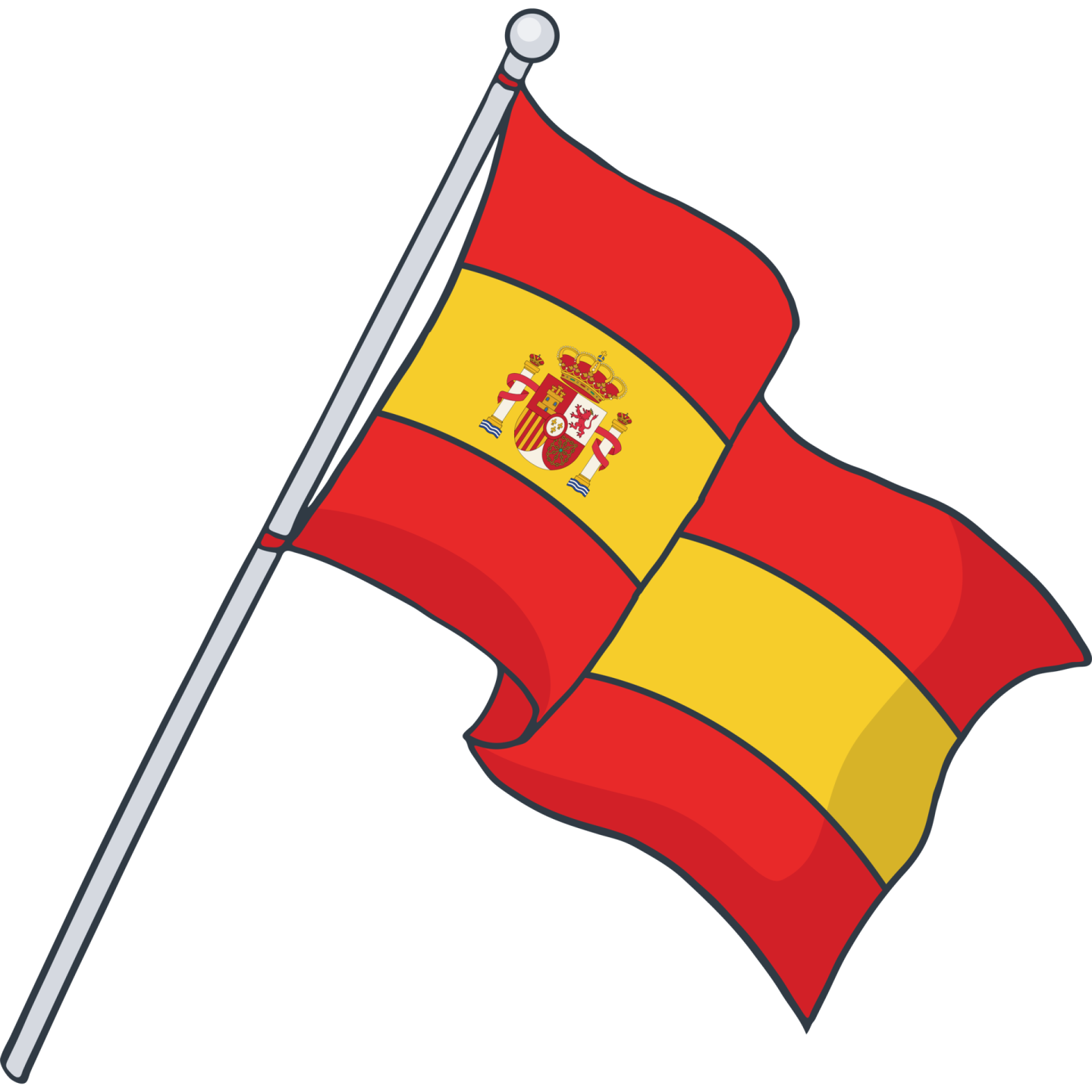 a spanish flag on a pole