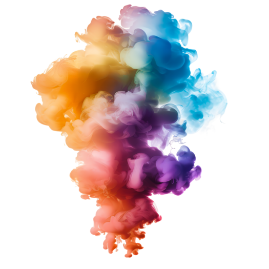 colorful smoke on a white background