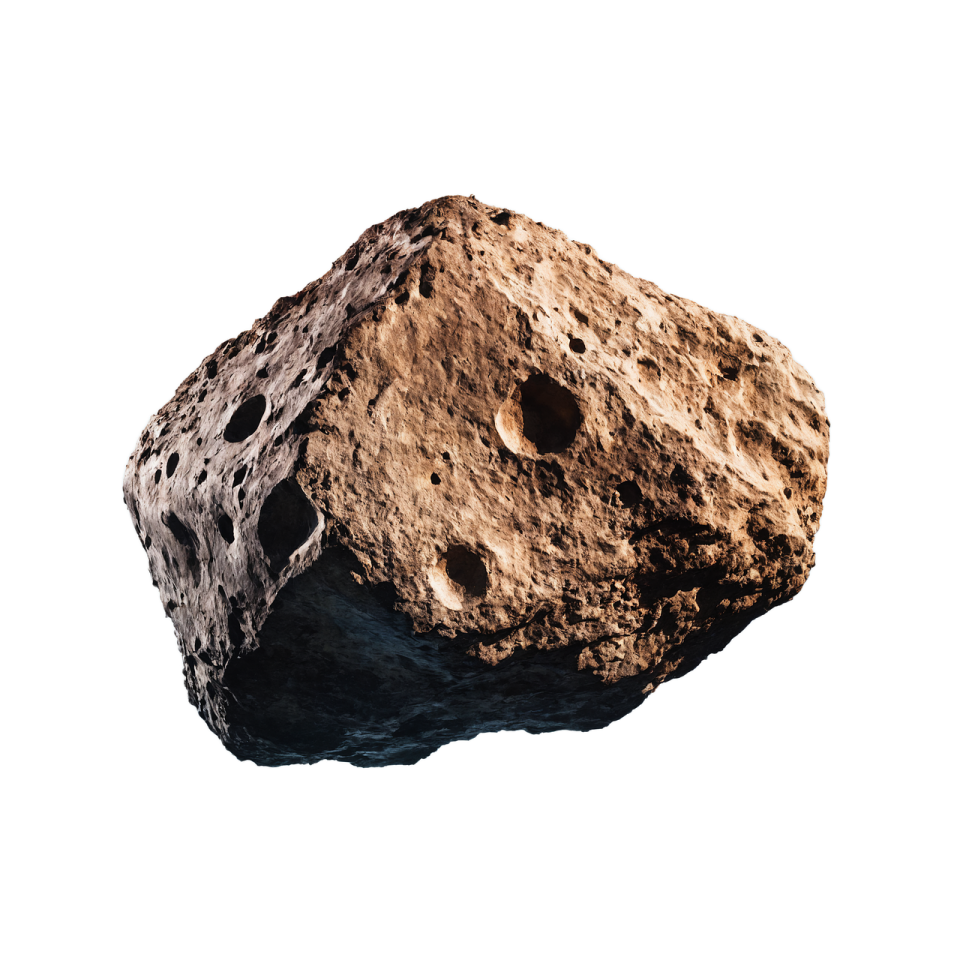 a large rock on a white background