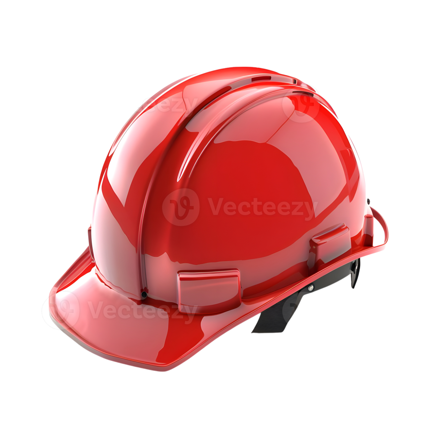 a red hard hat on a white background