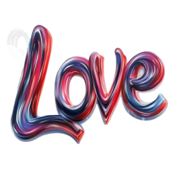 the word love painted in red, white and blue