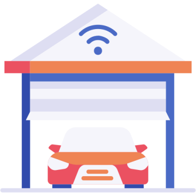 a car parked in front of a house