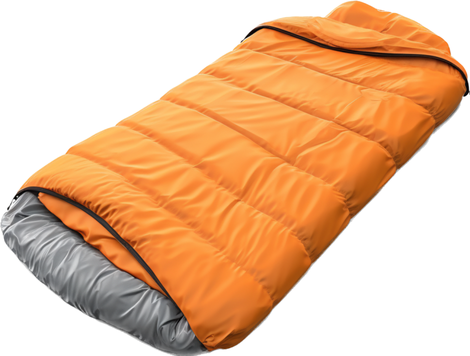 a sleeping bag on a white background