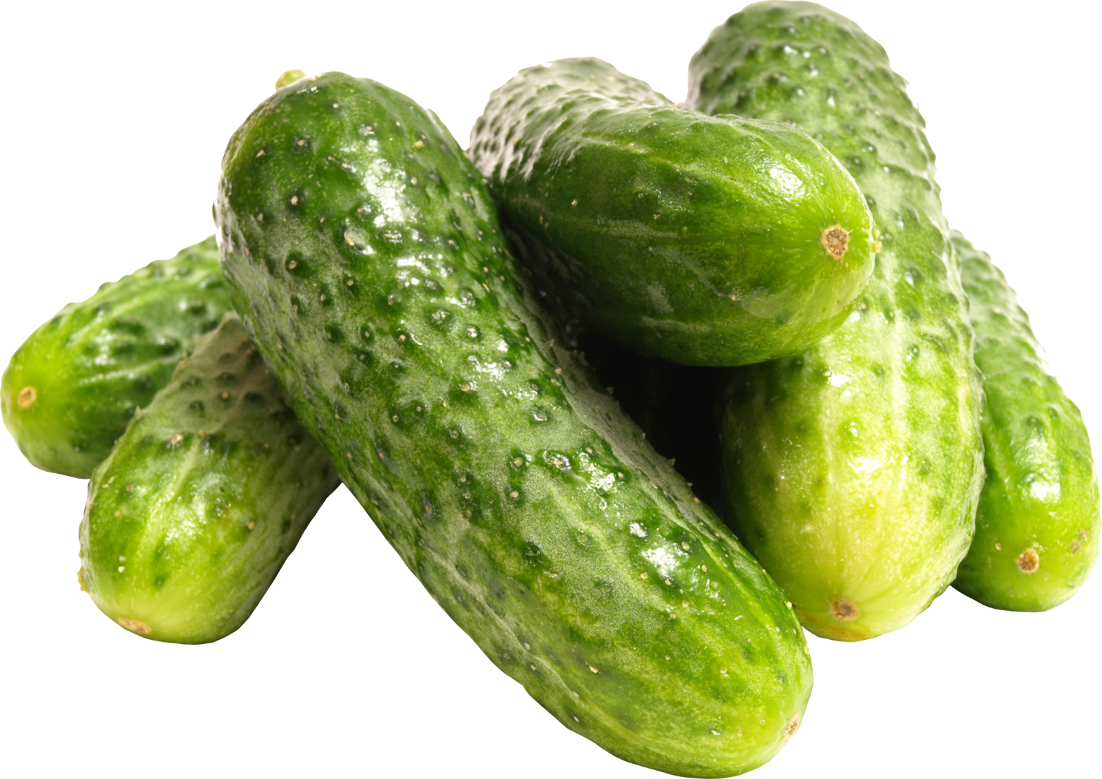 a pile of pickles on a white background