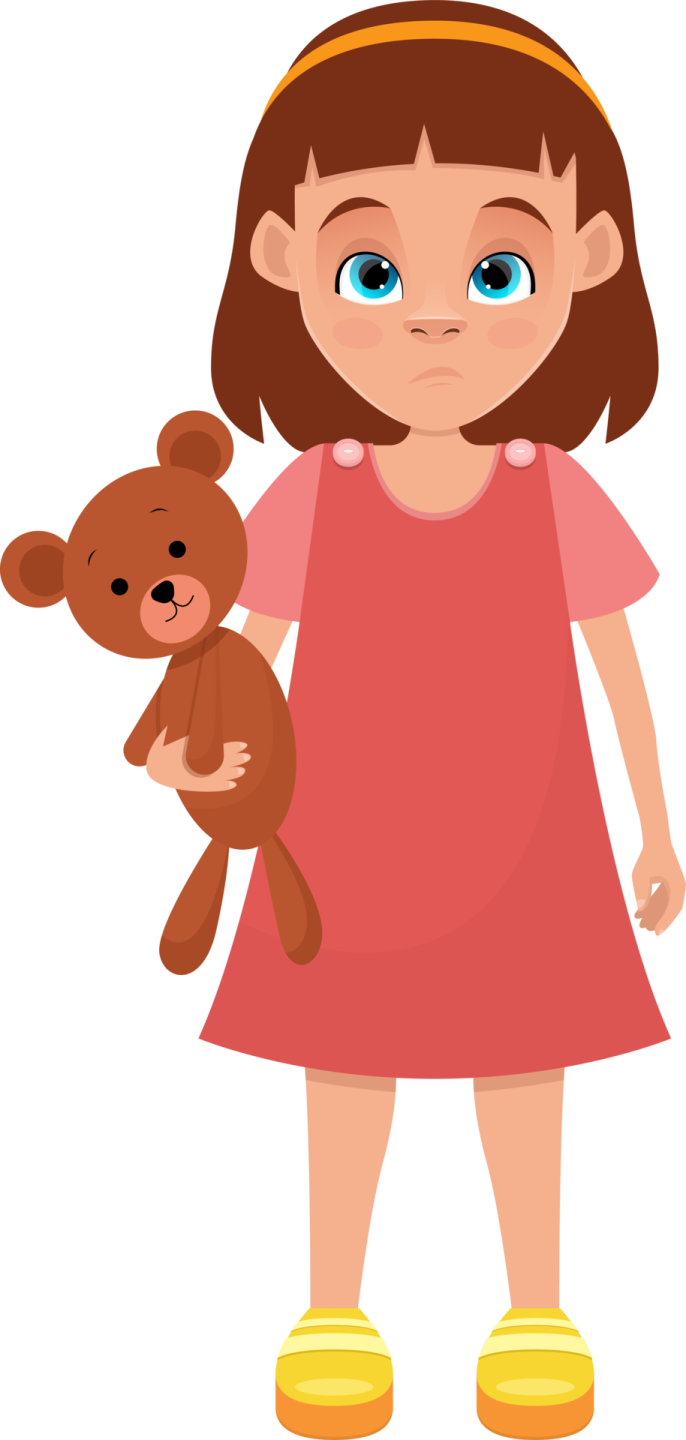 a little girl holding a teddy bear
