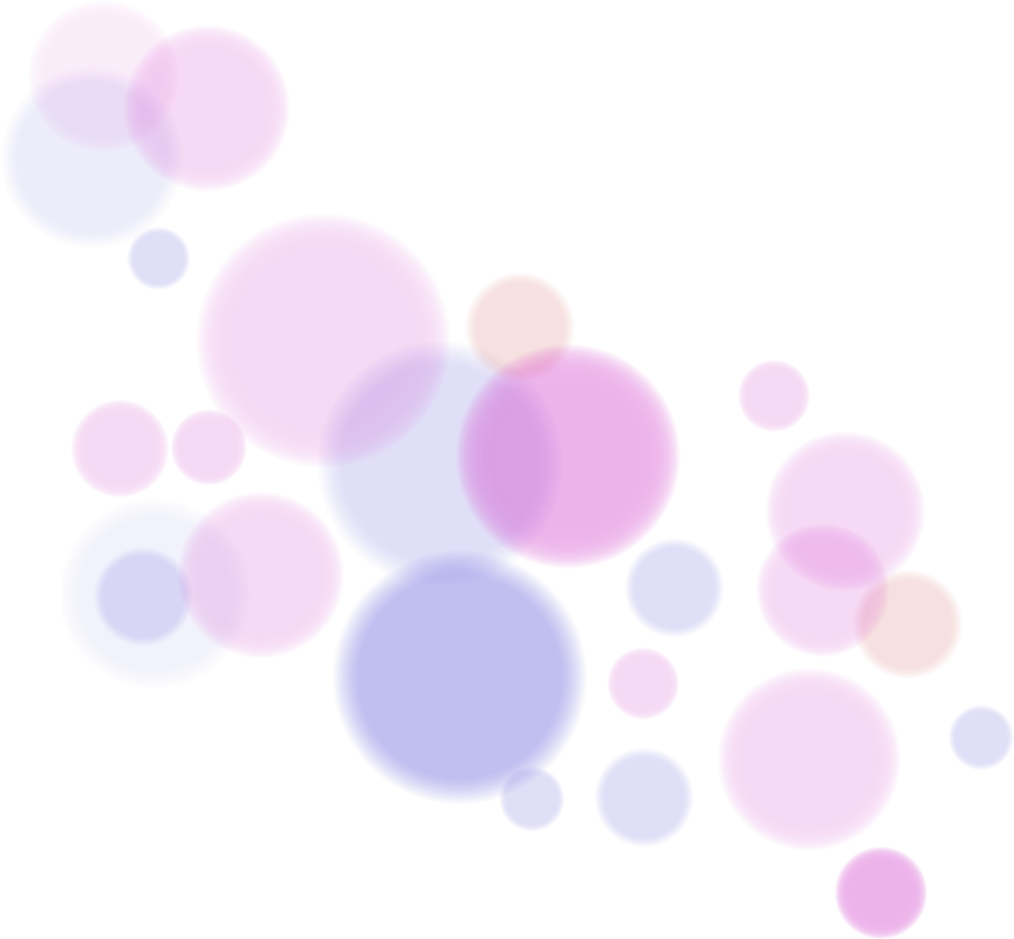a white background with pink and blue circles