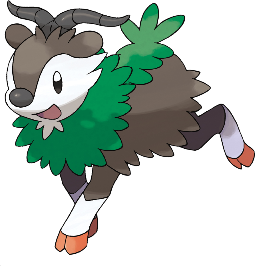 a drawing of a goat with a green scarf around its neck