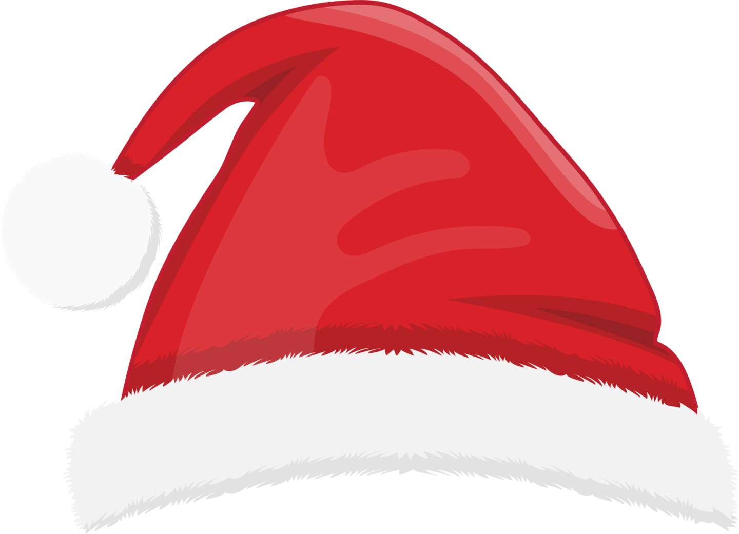 a red santa hat with white trim
