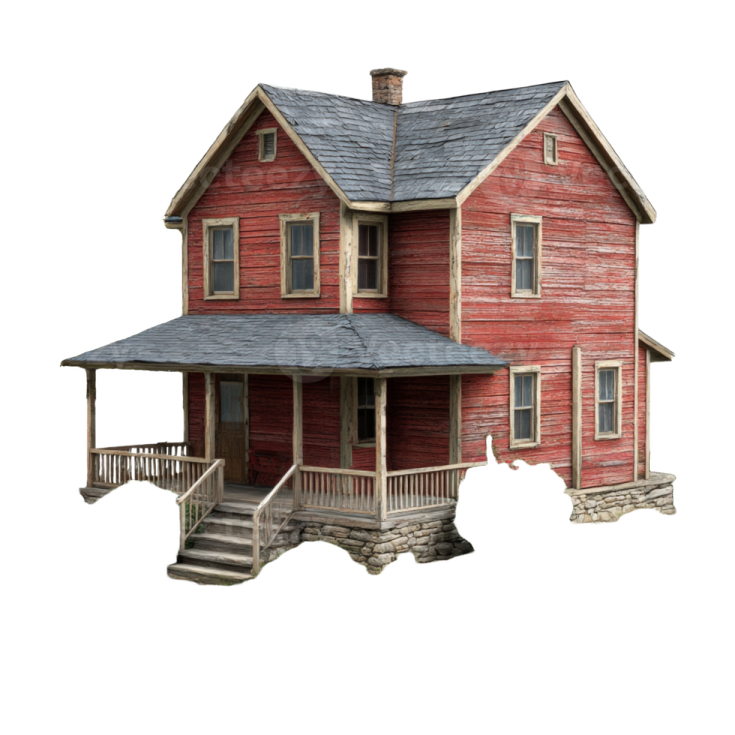 a model of a red house