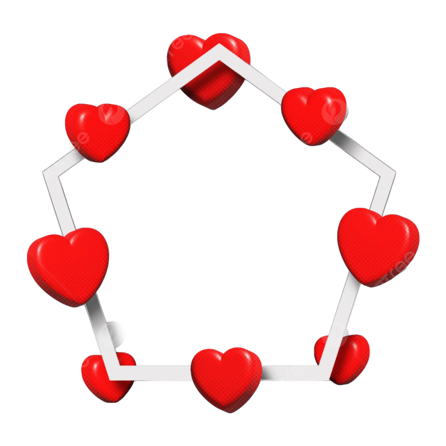 a red heart shaped frame on a white background