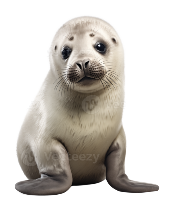 a baby seal on a white background