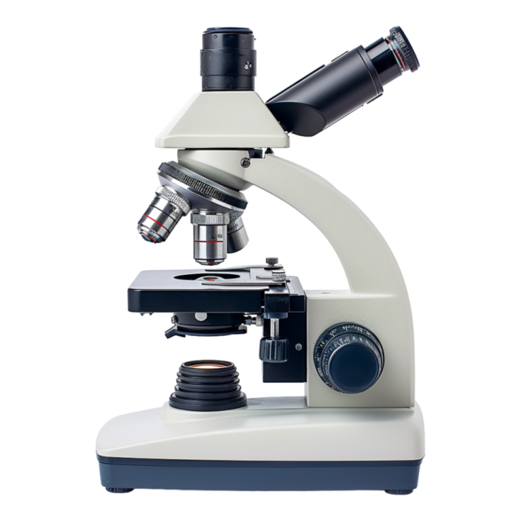 a microscope with a white background