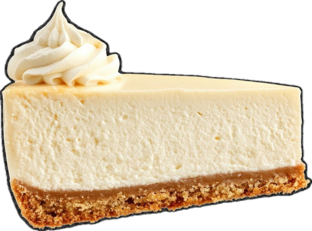 a piece of cheese cheese pie on a white background