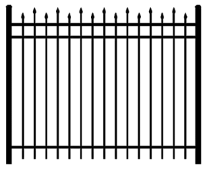 a black and white image of a fence