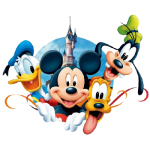 a group of mickey mouses and goofys