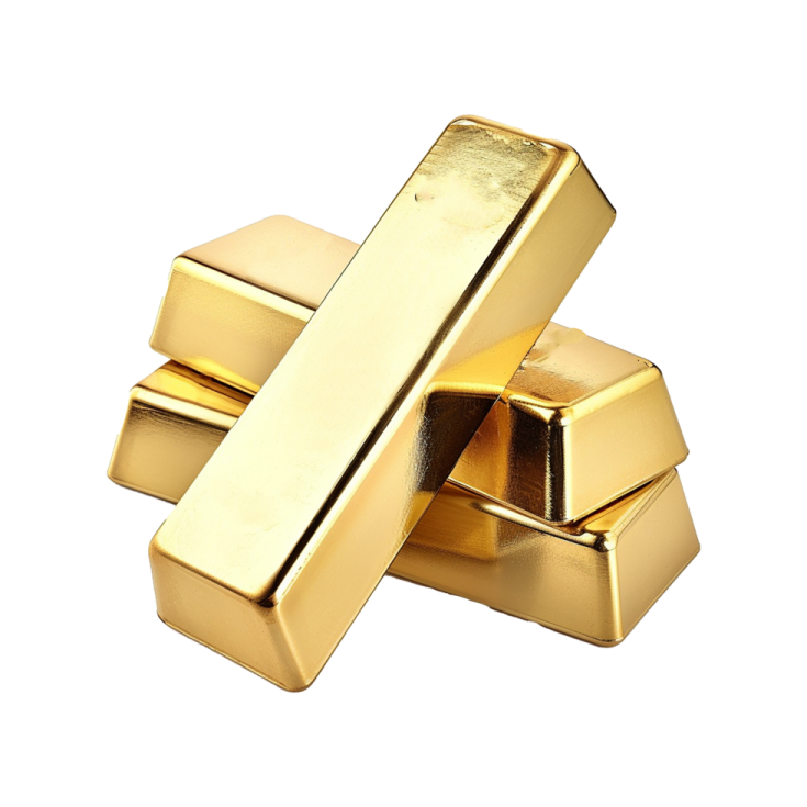 gold bars on a white background