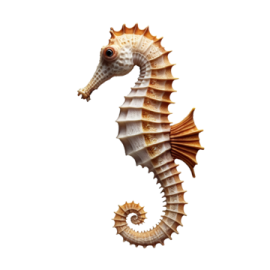 a seahorse on a white background