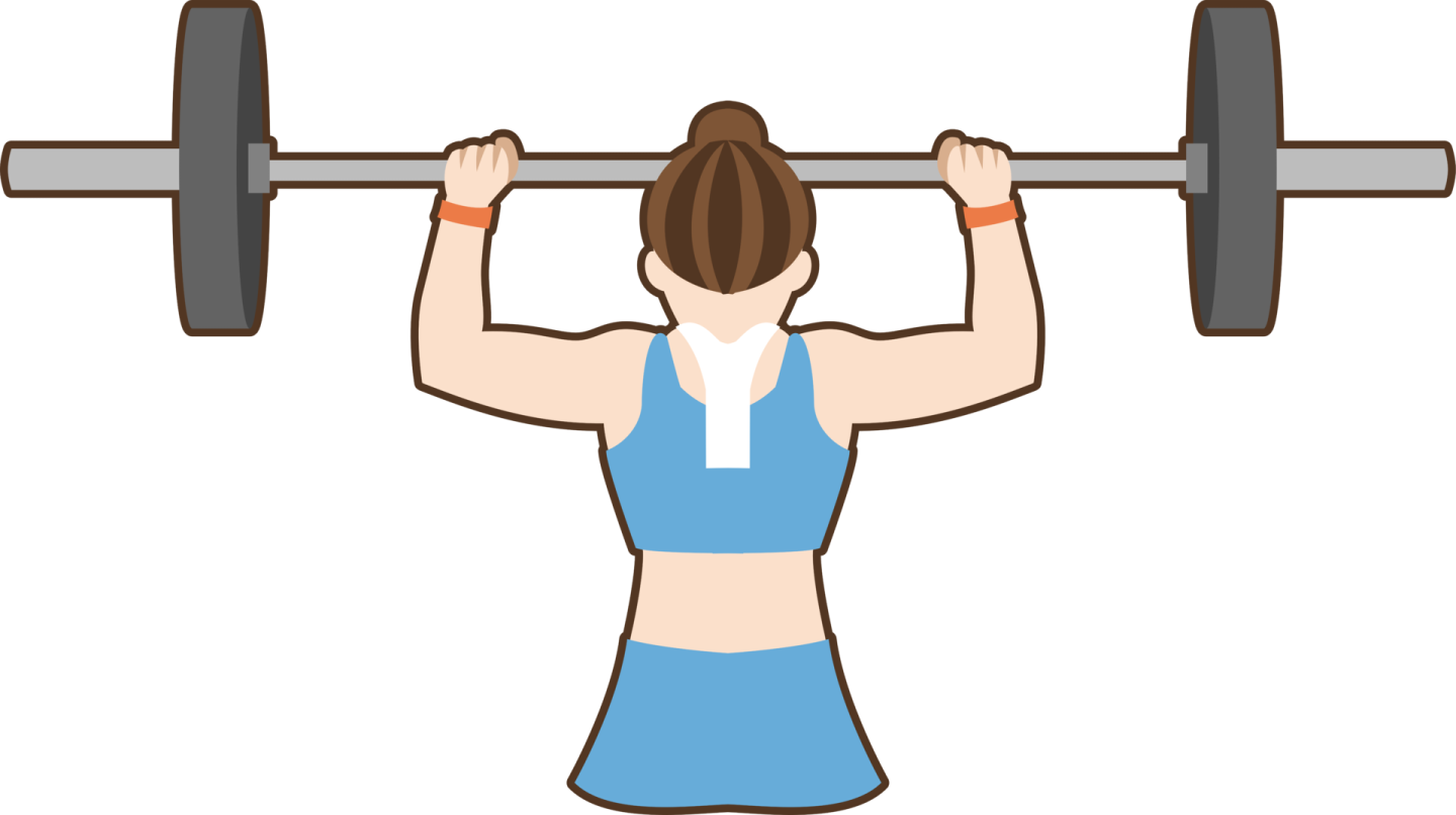 a woman lifting a barbell