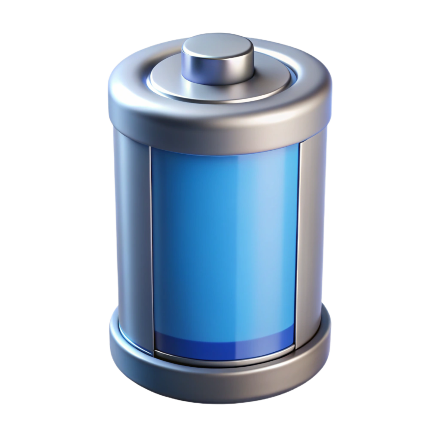 a blue trash can on a white background