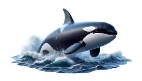 an orca jumping out of the water