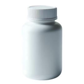 a bottle with a white cap on it