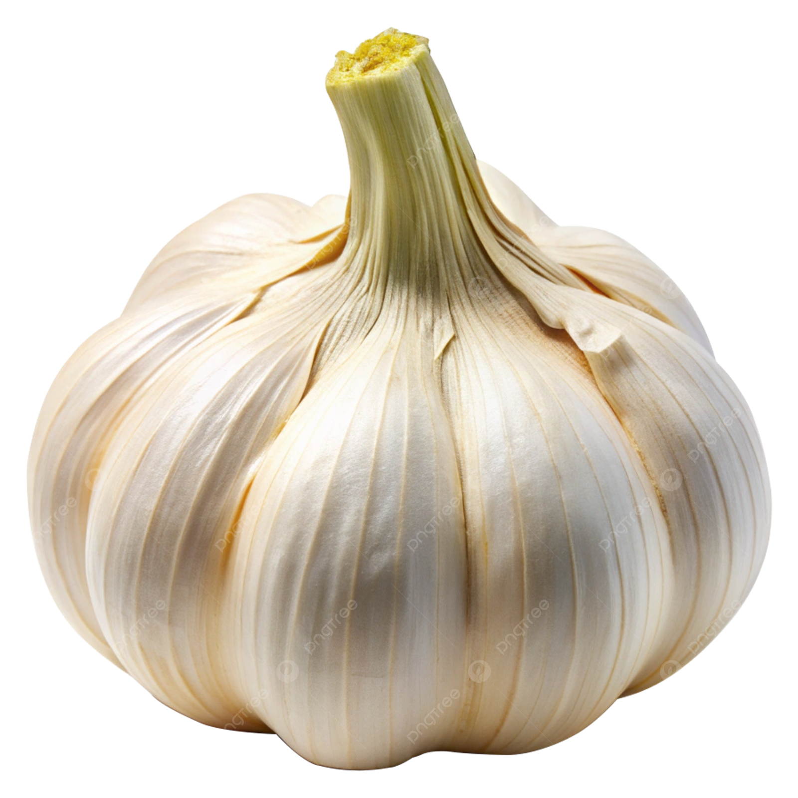a single garlic on a white background