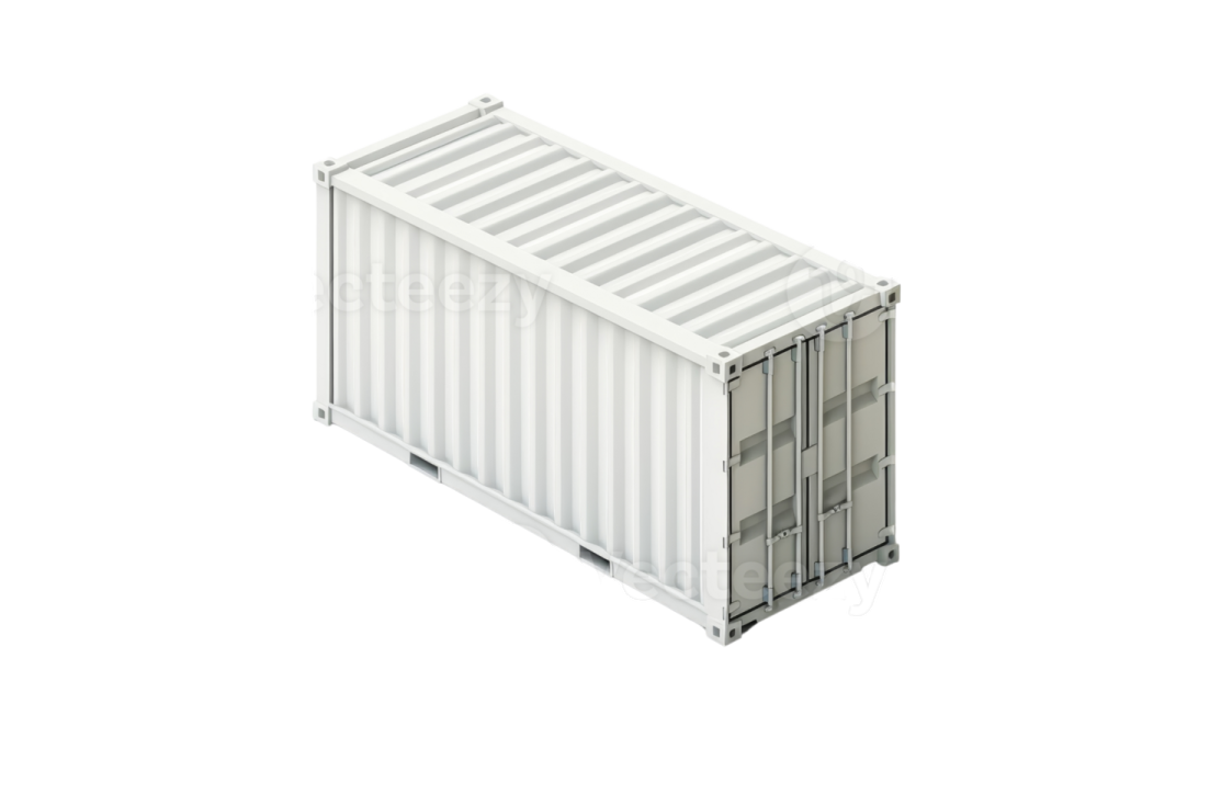 a shipping container on a white background