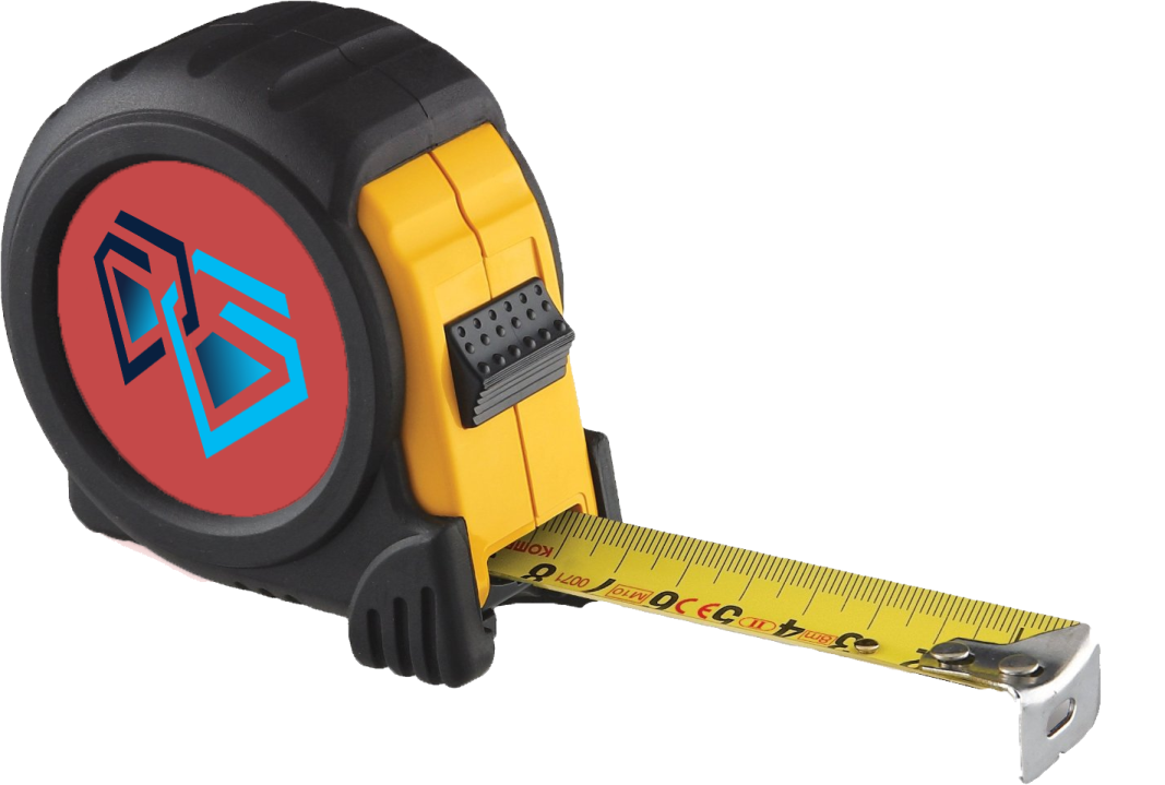 a measuring tape on a white background