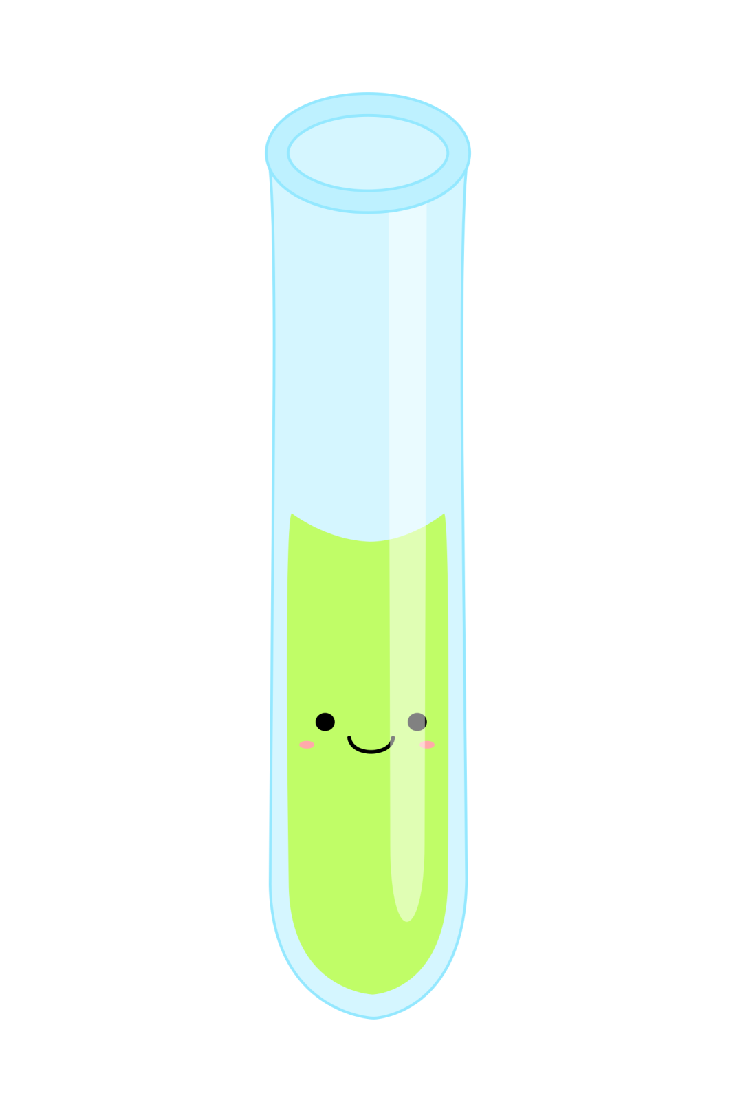 a test tube filled with green liquid