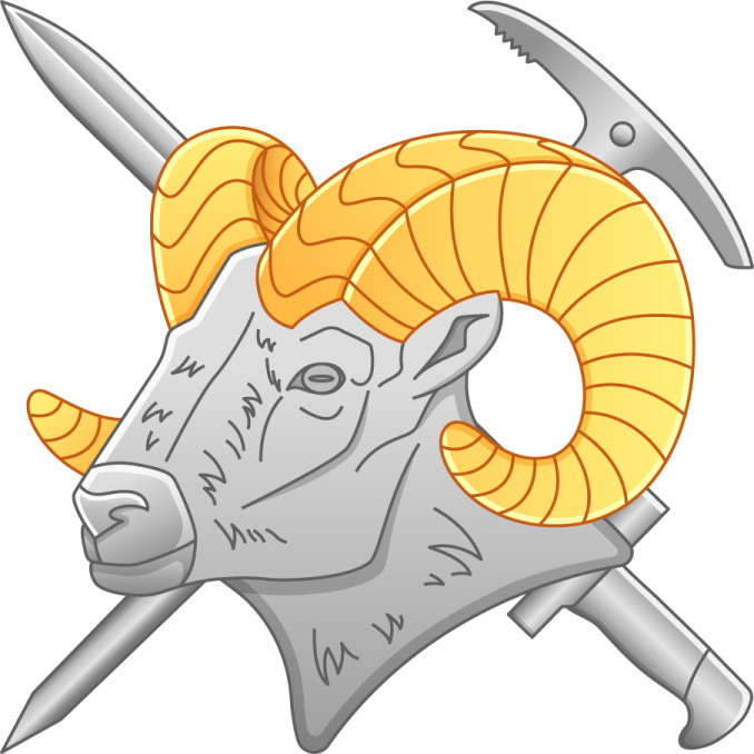 an illustration of a ram with two horns