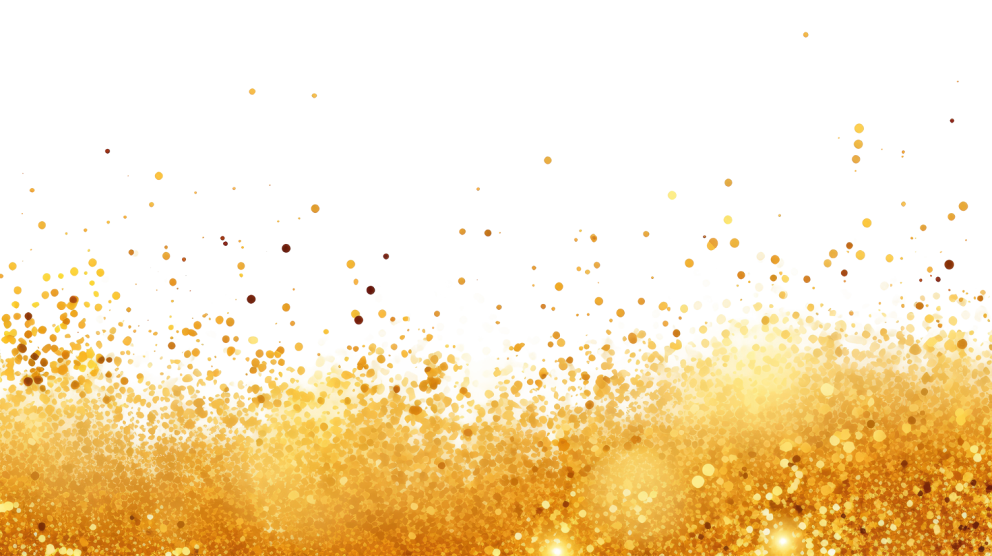 a white background with gold dust